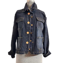 Catherine Bacon Cardigan, Wump, Boro Sleeves, Dark Indigo Denim, S/M