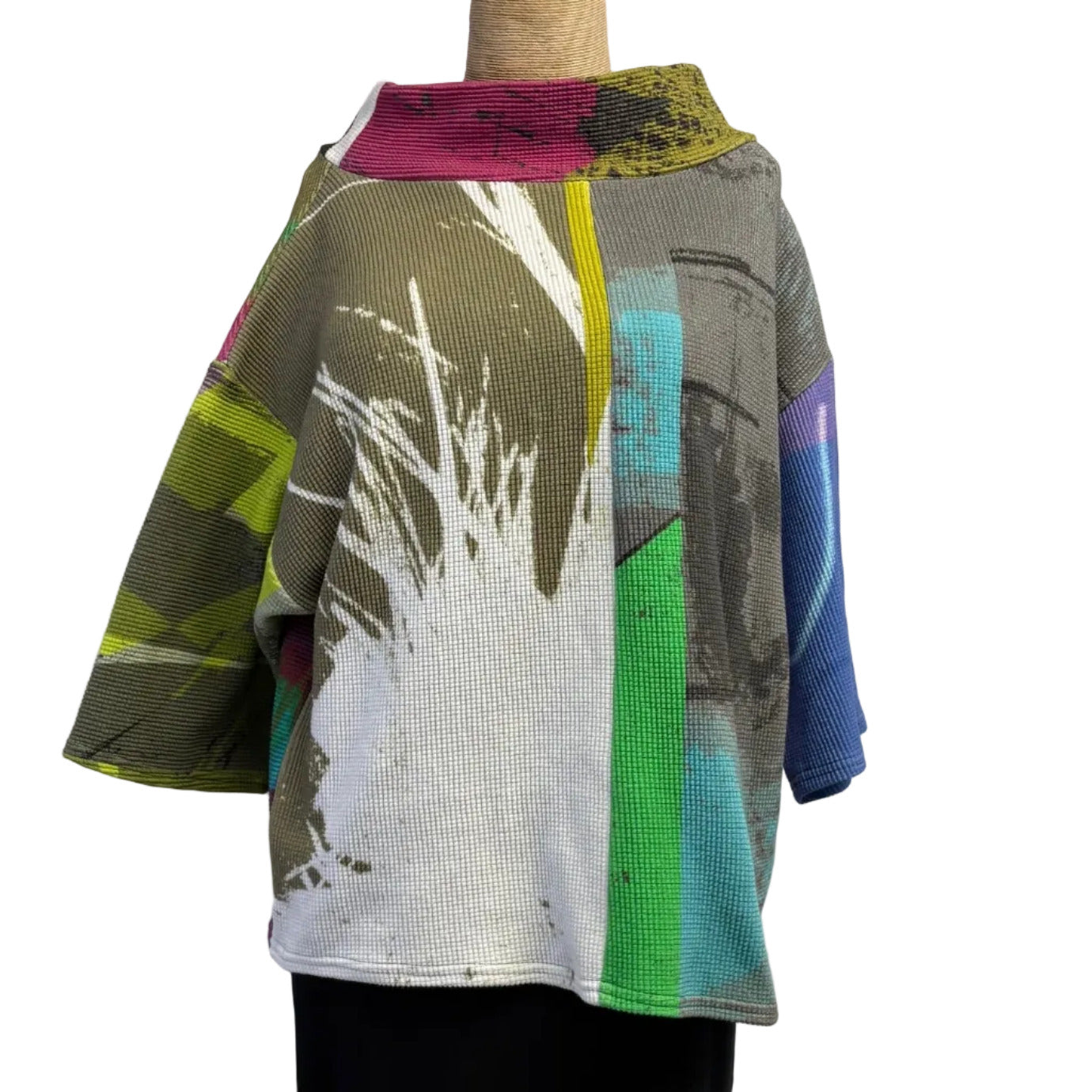 Andrea Geer Crop Top, Funnel Neck, Multi-Color, S