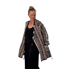 Holly Badgley Crossover, Guatemalan Cotton Ikat, Taupe, M/L