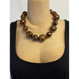 Dawn Siebel Choker, Tribal and Tortoise Shell, Black/Gold/Amber