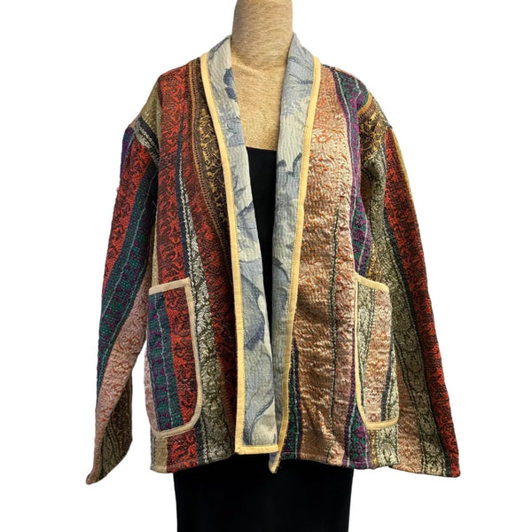 Woman To Women Kantha Jacket, Reversible, Multi-Color, M/L