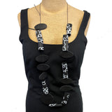 Criselda Lopez Necklace, Orchid, Black/White