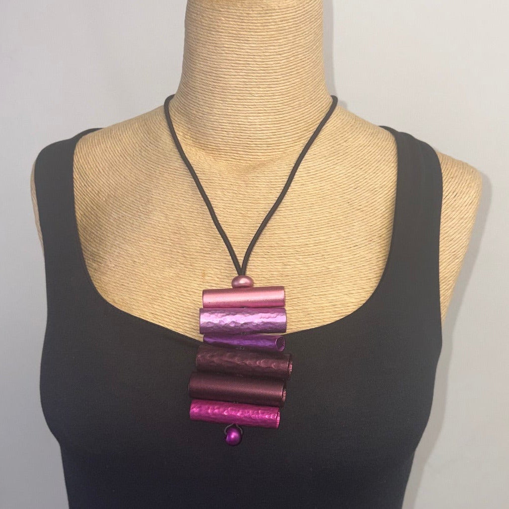 Monica Krexa Necklace, Florence, Rose/Lilac/Fuchsia/Burgundy