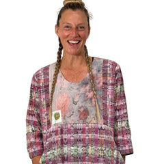 Holly Badgley Dress, Guatemala Ikat, Pink M/L