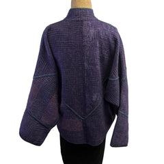 NAMAI Kantha Jacket, Reversible, Ladhiya Patchwork, Purple/Blue, M/L