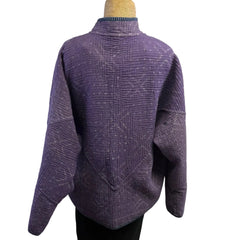 NAMAI Kantha Jacket, Reversible, Ladhiya Patchwork, Purple/Blue, M/L