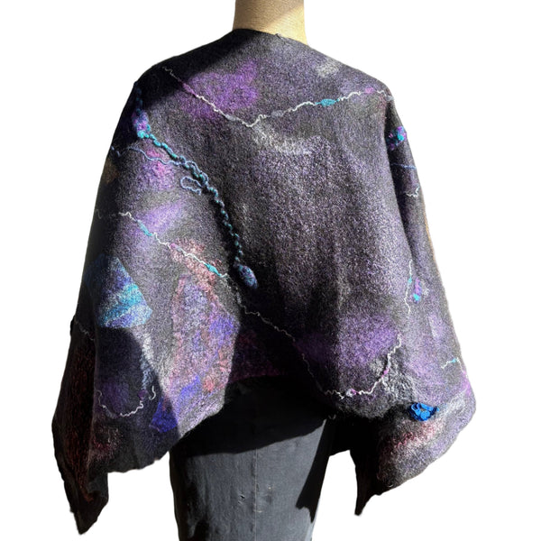 Enchanted Fibers Shawl, Purple/Silver, OS
