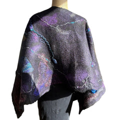 Enchanted Fibers Shawl, Purple/Silver, OS