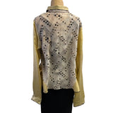 Deborah Cross Shirt, Curve, Yellow/Tan/Ivory, S