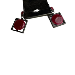 Thierry Joo Earrings, Reversible, Burgundy/Black