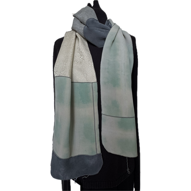 Judith Bird Scarf, SilkSingles, Mint Shadows