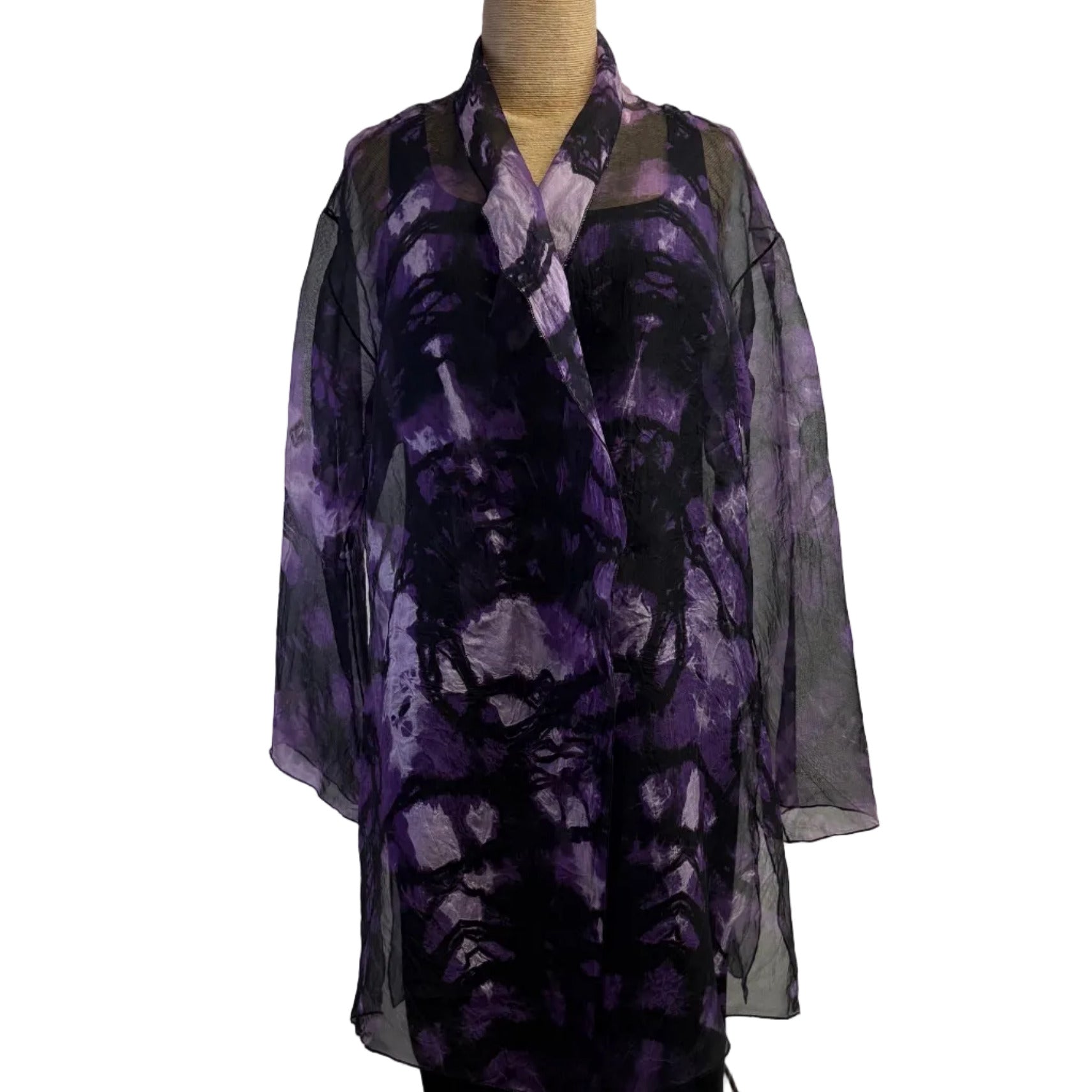 Diane Katz Designs Jacket, Organza, Long, Grape/Black/White, S