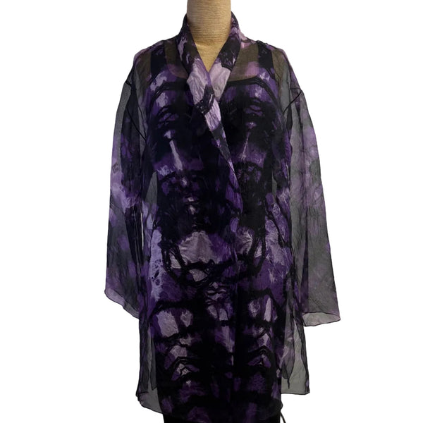 Diane Katz Designs Jacket, Organza, Long, Grape/Black/White, S