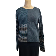 Beyond Threads Pullover, Pique Patch, Dusk, Teal/Brown/Natural XS, S & M