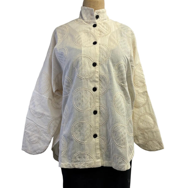 M Square Shirt, Circular, Ivory S, M & L