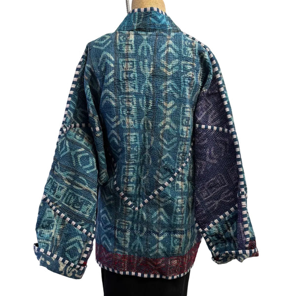 Woman To Women Kantha Jacket, Reversible, Blue/Purple, L/XL