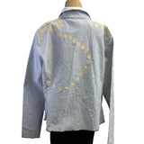 Deborah Cross Shirt, Curve, White/Blue, M