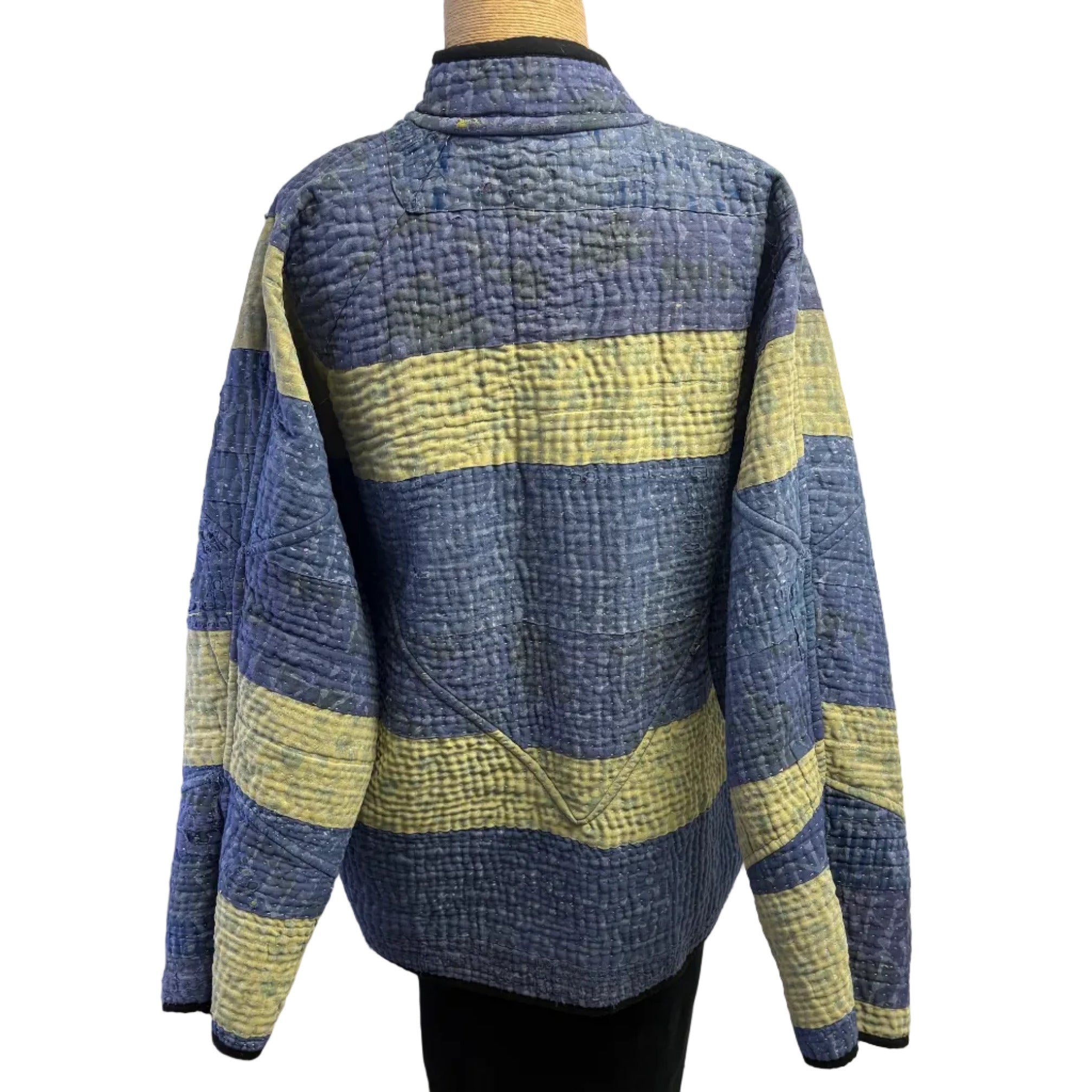 NAMAI Kantha Jacket, Reversible, Ladhiya Patchwork, Blue/Grape, M/L