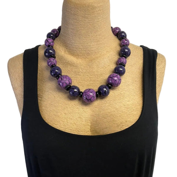 Dawn Siebel Necklace, Jellyroll, Amethyst/Fuchsia
