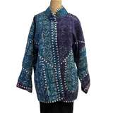 Woman To Women Kantha Jacket, Reversible, Blue/Purple, L/XL