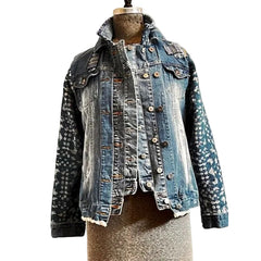 Catherine Bacon Jacket, Wump, Triple Closure, Blue Kantha Sleeves, Blue Denim, XS - S