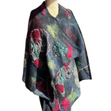 Enchanted Fibers Shawl, Emerald/Red, OS