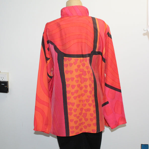 Kay Chapman Shirt, Issey, Patchwork, Orange/Coral L