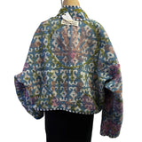 Woman To Women Kantha Jacket, Reversible, Embroidered, Blue/Green/Fuchsia, M/L