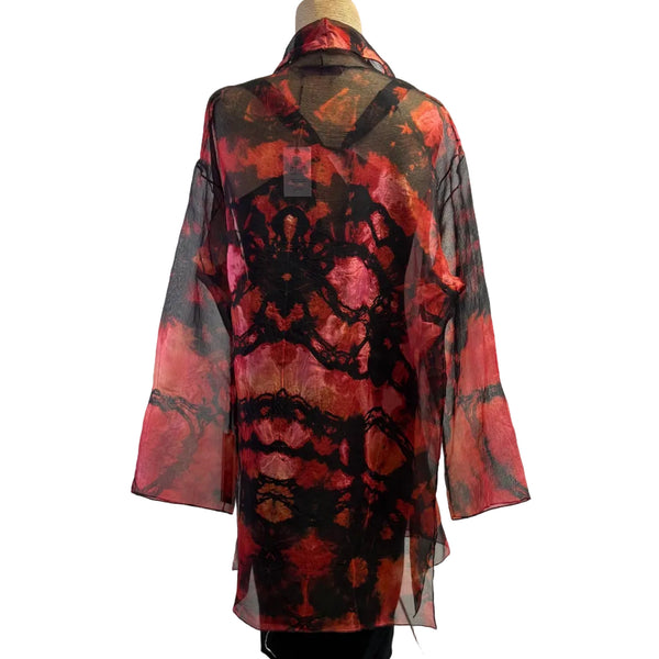 Diane Katz Designs Jacket, Organza, Long, Red/Orange, M