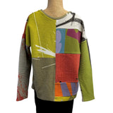 Andrea Geer Crop Top, Copper/Turquoise/Lime/Coral, XS