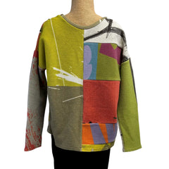 Andrea Geer Crop Top, Copper/Turquoise/Lime/Coral, XS