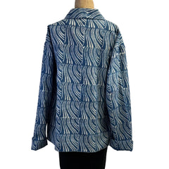 Sudarshan Jacket, Indigo/White, Waves, M/L