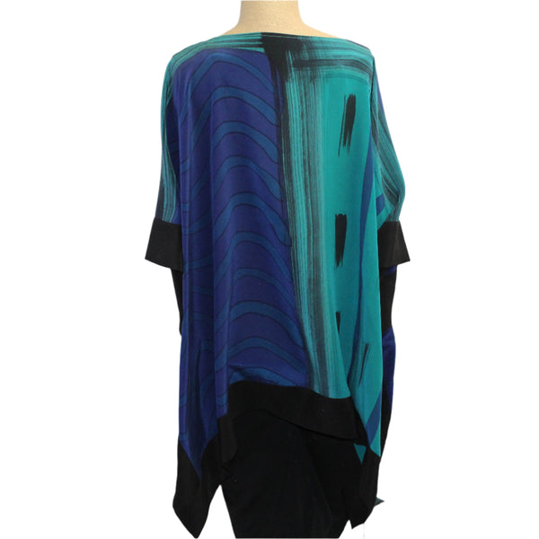 Kay Chapman Tunic, Elia, Why Not, Navy/Turquoise, OS