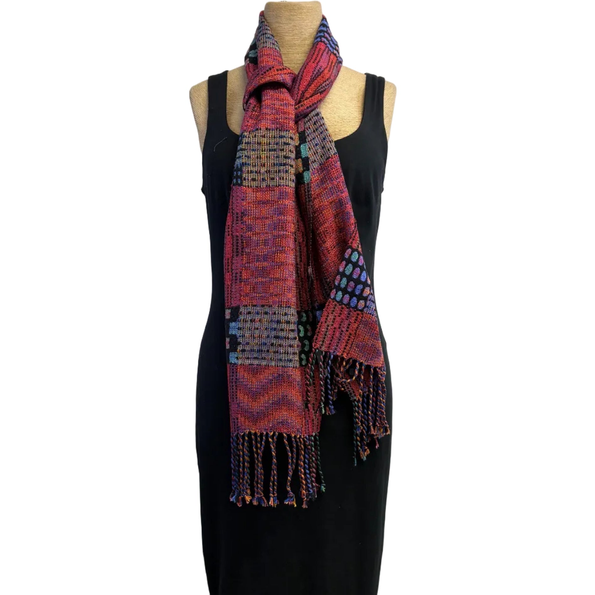 Muffy Young Scarf, Blocks and Echo, Red