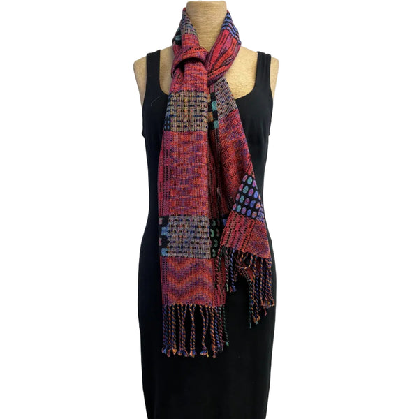 Muffy Young Scarf, Blocks and Echo, Red