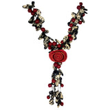 Lula Castillo Necklace, Lima, Red Rose