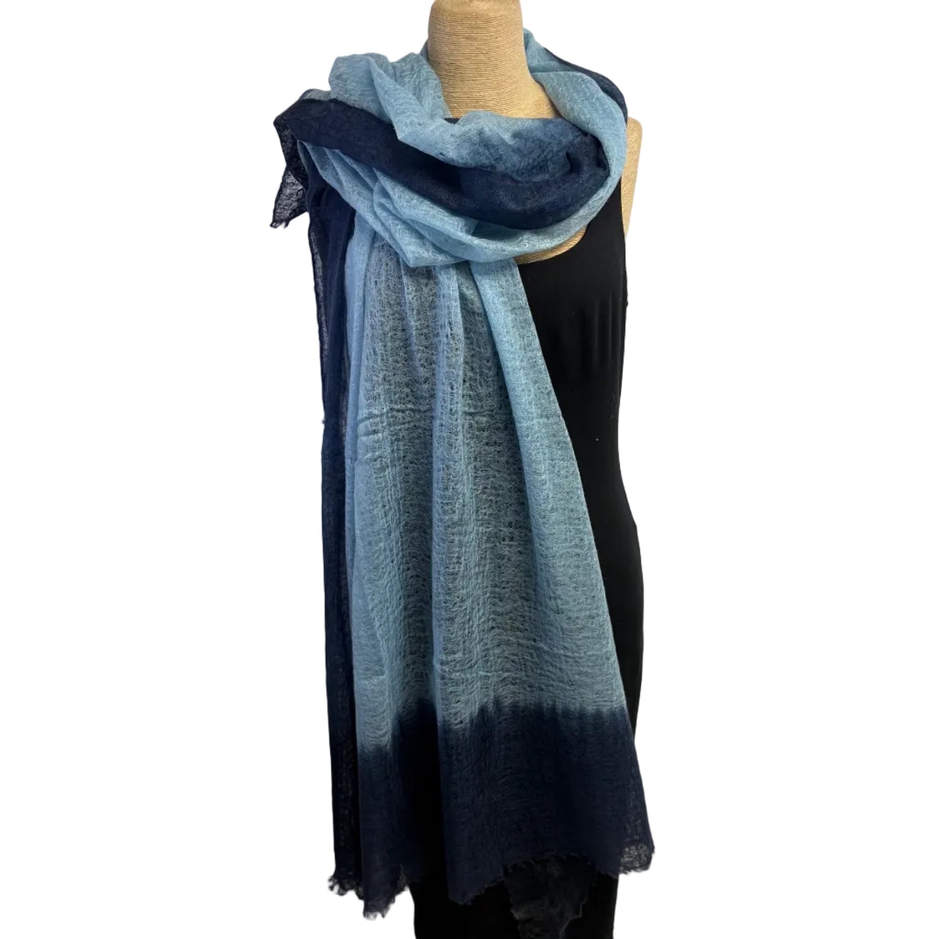 Mirror in the Sky, Shawl, Borders, Midnight/Sky Blue