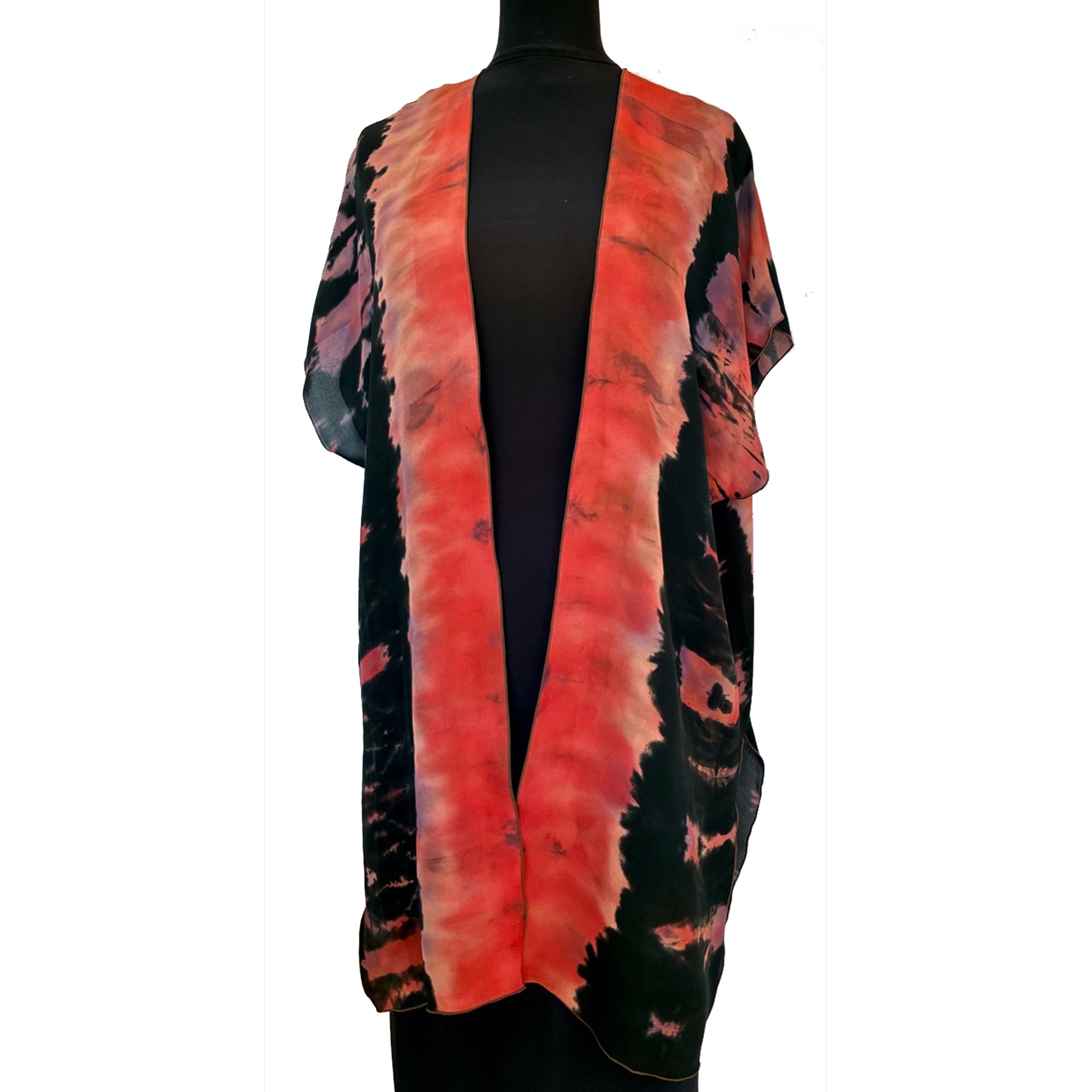 Doshi Vest, Shibori-Dyed Floating, Chestnut, S/M