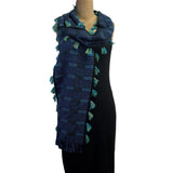 Pamela Whitlock Scarf, Royal/Black/Turquoise