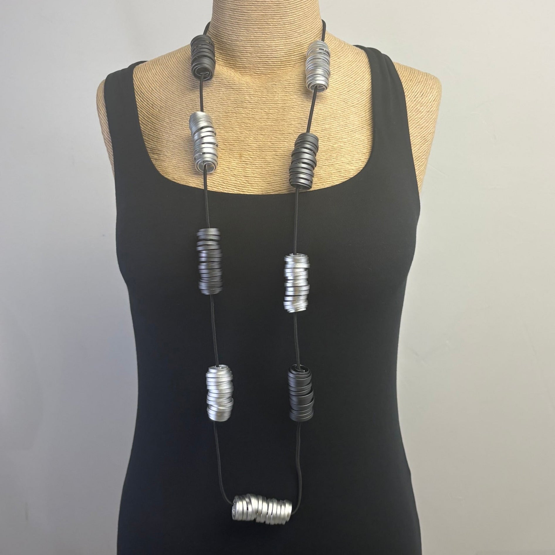 Monica Krexa Necklace, Montreal, SIlver/Grey/Black