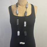 Monica Krexa Necklace, Montreal, SIlver/Grey/Black