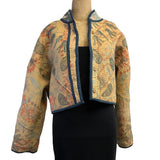 Woman To Women Kantha Jacket, Reversible, Embroidered, Greens/Ecru, M/L