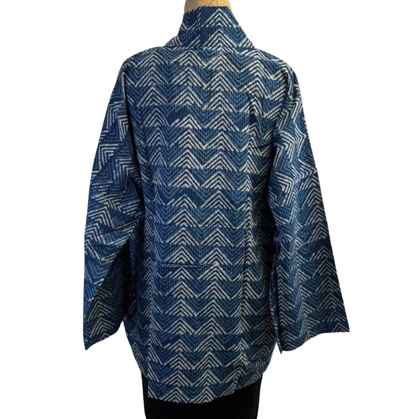Sudarshan Jacket, Indigo/White, Chevrons, M/L