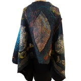 Enchanted Fibers Shawl, Turquoise/Gold/Orange/Rust/Tan, OS