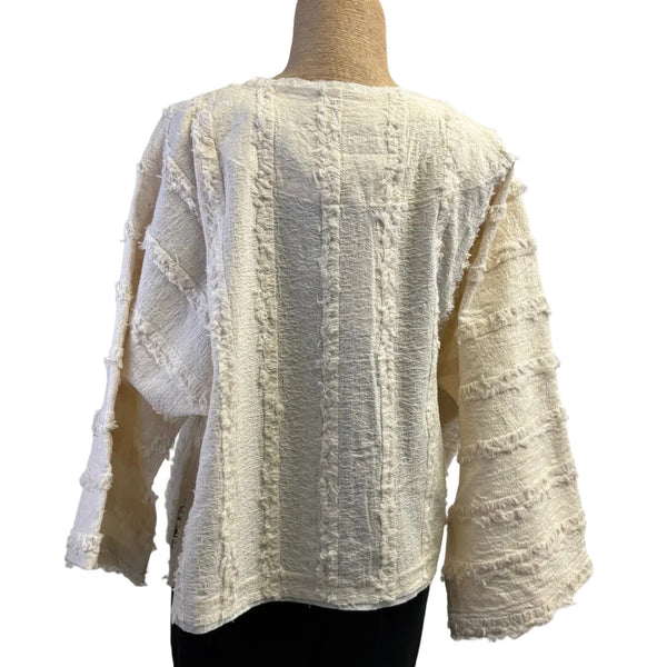 Mara Gibbucci Jacket. Textured, Cream S/M, M/L, L/XL & XL/XXL