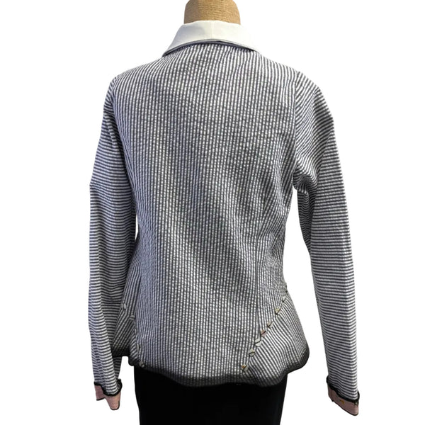 Deborah Cross Shirt, Curve, Grey/White, XXS
