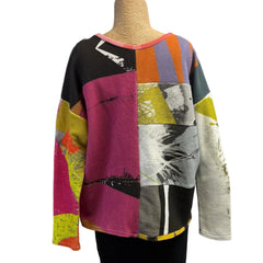 Andrea Geer Crop Top, Purple/Copper/Magenta/Grey, XS