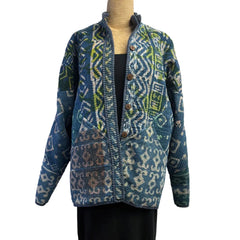 NAMAI Kantha Jacket, Reversible, Ladhiya Patchwork, Multi-Color, M/L