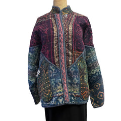 NAMAI Kantha Jacket, Reversible, Ladhiya Patchwork, Multi-Color, M/L