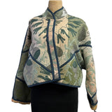 Woman To Women Kantha Jacket, Reversible, Embroidered, Greens/Ecru, M/L